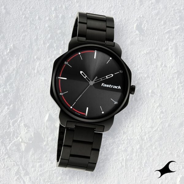 Fastrack Stunners Quartz Analog Black Dial Metal Strap Watch