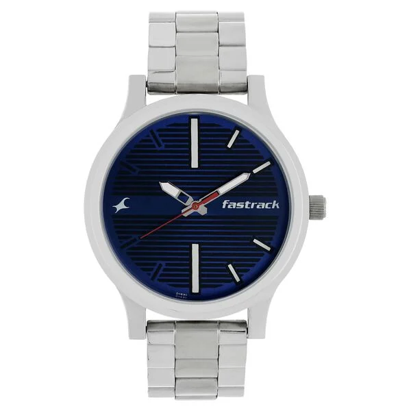 1-10-1.webp Fastrack Fundamentals Quartz Analog Blue Dial Stainless Steel Strap Watch