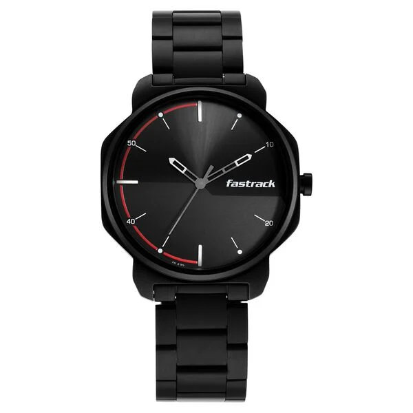 Fastrack Stunners Quartz Analog Black Dial Metal Strap Watch