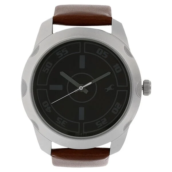 1-18-1.webp Fastrack Quartz Analog Black Dial Leather Strap Watch for Guys