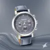 Fastrack Tick Tock Quartz Multifunction Blue Dial Leather Strap Watch for Guys