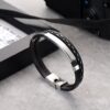 Leather Stainless Steel Punk Couple Bracelet