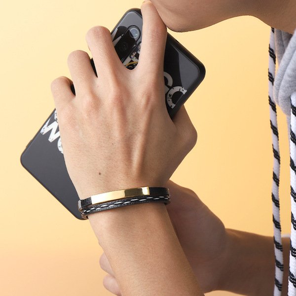 Leather Stainless Steel Punk Couple Bracelet