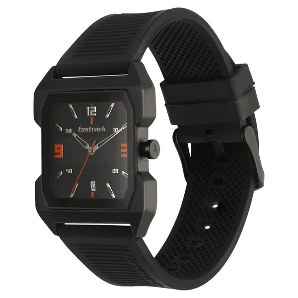 1474NP01_3.webp Fastrack Hitlist Quartz Analog Black Dial PU Strap Watch for Guys