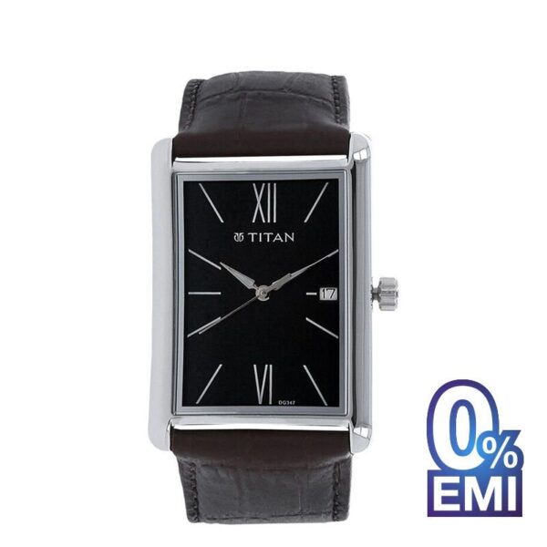 1731sl01-5-6-24-1.jpg Titan Urban Chic Modernist Black Dial Leather Strap Men's Watch (1731SL01)