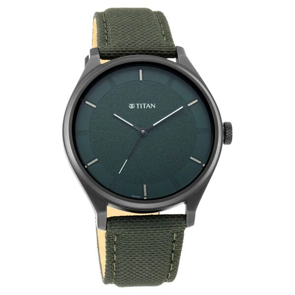 1802NL02_1.webp Titan Workwear Green Dial Analog Leather Strap Watch (1802NL02)