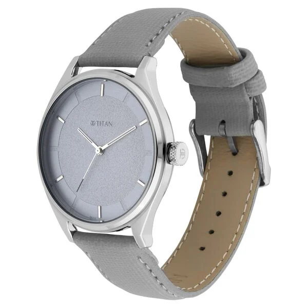 Titan Men's Classic Gradient Dial Leather Strap Watch