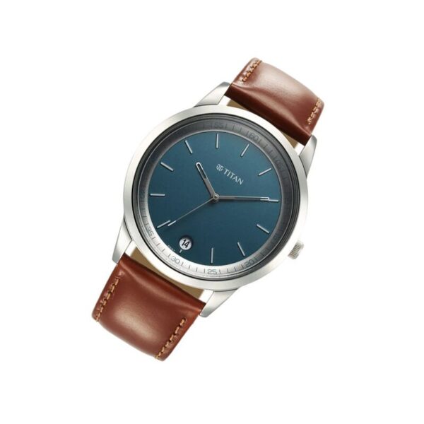 1806sl12-5-6-24-3.jpg Titan Wrist Wit Quartz Analog Blue Dial Leather Strap Men's Watch (1806SL12)