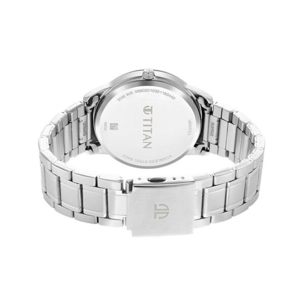 1806sm02-5-6-24-4.jpg Titan Timeless Style Refined Black Dial Metal Strap Men's Watch (1806SM02)