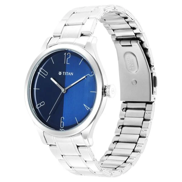 1865SM01_3.webp Titan Quartz Analog Blue Dial Stainless Steel Strap Watch for Men (1865SM01)