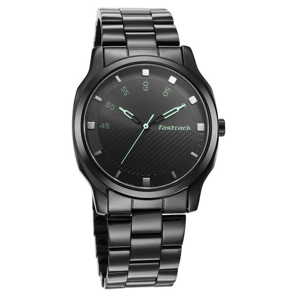 Fastrack Stunners Quartz Analog Black Dial Stainless Steel Watch for Guys