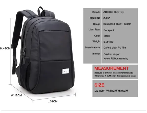 Arctic Hunter waterproof school/college bag
