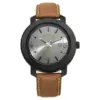 3246NL01_2.webp Fastrack Bare Basics Quartz Analog Date Grey Dial Leather Strap Watch for Guys
