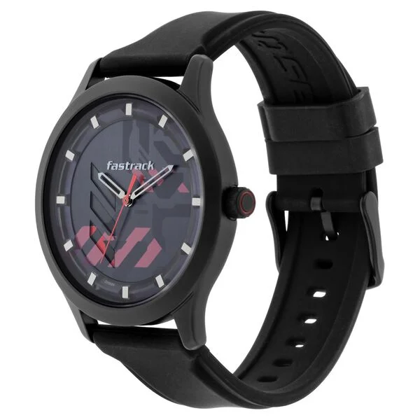 Fastrack 3250NP01 Gamify Quartz Analog Grey Dial Silicone Strap Watch for Guys