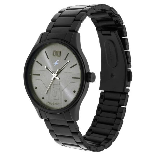 Fastrack Bare Basics Quartz Analog Grey Dial Stainless Steel Strap Watch