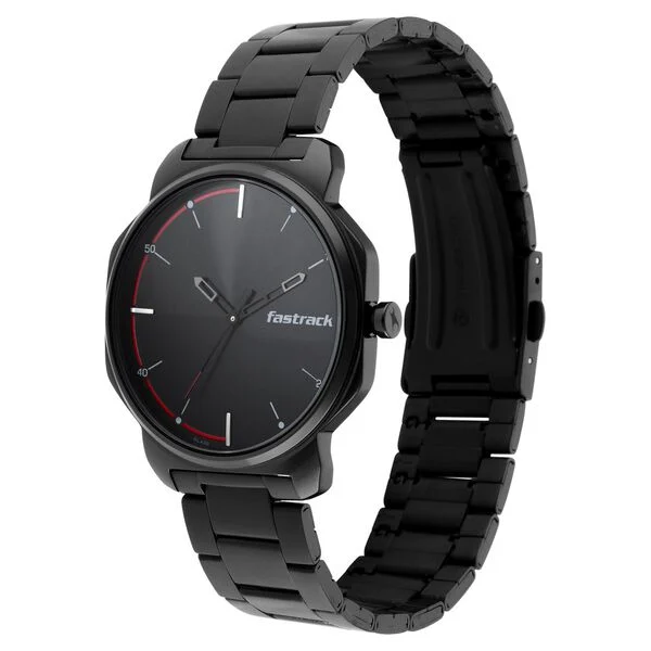 Fastrack Stunners Quartz Analog Black Dial Metal Strap Watch