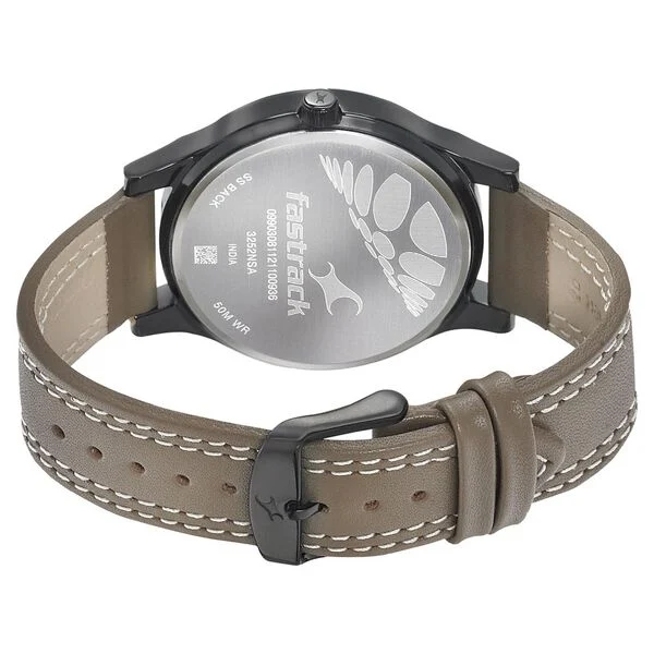 4-18.webp Fastrack Dial It Up Quartz Multifunction Beige Dial Leather Strap Watch for Guys