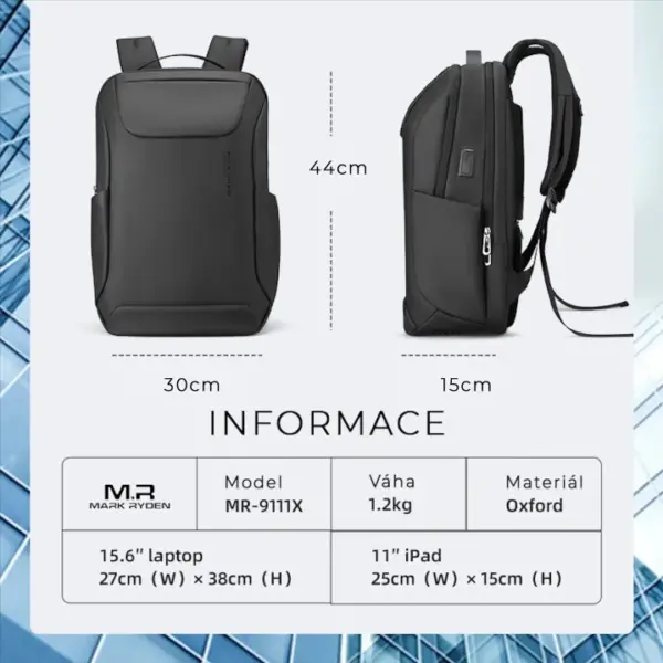 40e66fcab8b0853119c421b25ab009b6.jpg_720x720q80.jpg_.webp Mark Ryden MR9111X Black Backpack with USB Charging Port