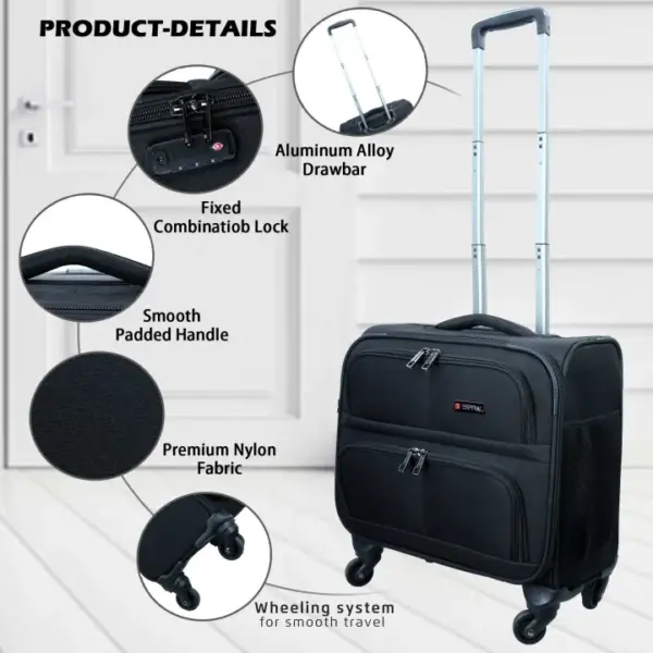 Espiral 16-Inch Business Trolley Cabin Luggage with Laptop Compartment & TSA Lock