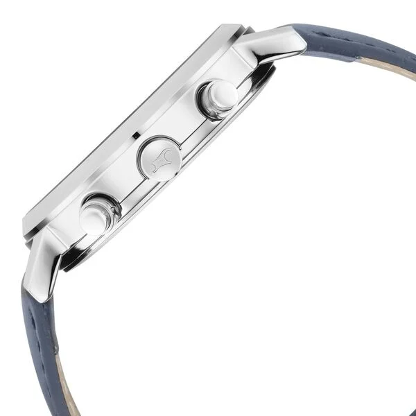 Fastrack Tick Tock Quartz Multifunction Blue Dial Leather Strap Watch for Guys