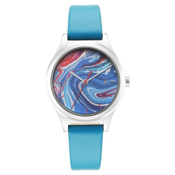 6152SL05_2.webp Fastrack Stunners Quartz Analog Multicoloured Dial Leather Strap Watch for Girls (6152SL05)