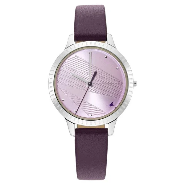 6267SL01_3.webp Fastrack Stunners Quartz Analog Purple Dial Leather Strap Watch for Girls (6267SL01)