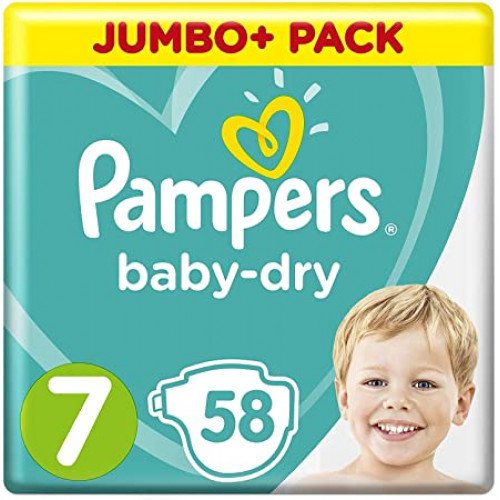 71aBdTm6YZL._AC_SY450_-500x500-1.jpg Pampers Baby Dry: Size 7 Belt Diapers for Dry Nights (15kg+, 58pcs, UK)