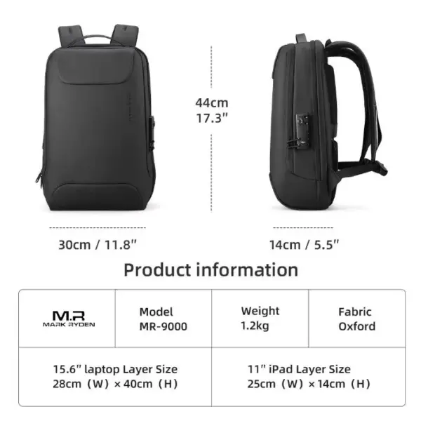 Mark Ryden COMPILO MR9000 Premium Digital Lock Laptop Backpack