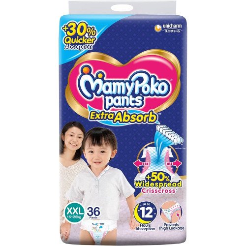 81gGR24pSeL._AC_UF8941000_QL80_-500x500-1.jpg MamyPoko Pants XXL (15-25Kg) – 36 Pcs | Soft & Ultra-Absorbent Baby Diapers | Made in India