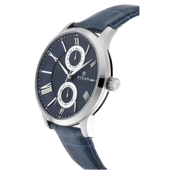 90100SL02_2.webp Titan On Trend Blue Dial Quartz Multifunction Watch (90100SL02)