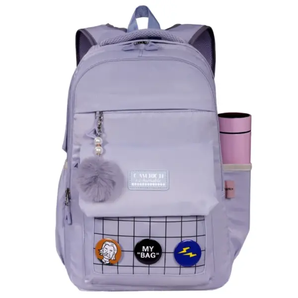 Grey.webp Espiral Clinton Stylish Waterproof Kids School Backpack