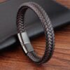 Men’s Leather Braided Cowhide Fashion Bracelet