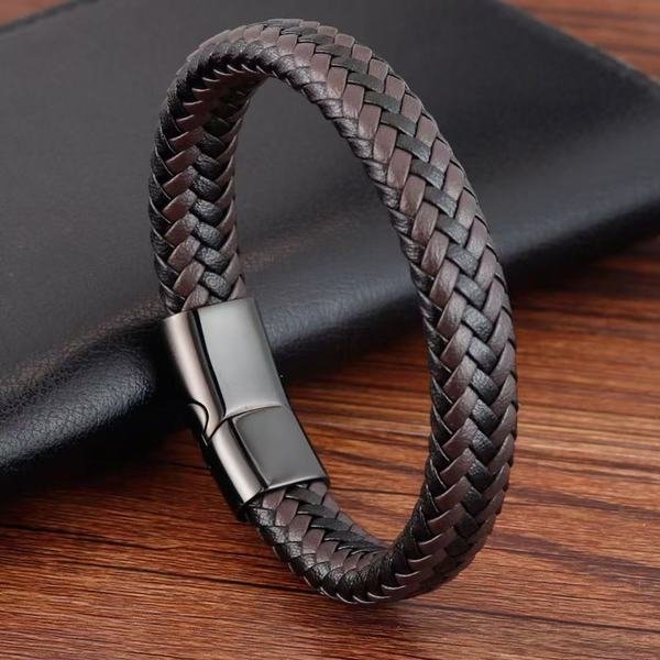 Men’s Leather Braided Cowhide Fashion Bracelet