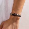Men’s Retro Knotted Leather Ring Bracelet