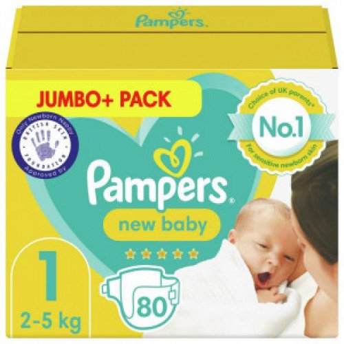 Pampers-New-Baby-Jumbo-Pack-Size-1-2-5KG-80pcs-UK-300x300-500x500-1.jpg Pampers Newborn Comfort: Size 1 Belt Diapers (2-5kg, 80pcs, UK)