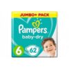 Pampers Baby Dry: Size 6 Belt Diapers (13-18kg, 62pcs, UK)