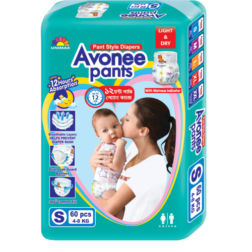 a50ad6a00a8832ae778002c5a492786d-500x500-1.png Avonee Jumbo Pack Small Pant Diaper (4-8Kg) – 60 Pcs | Soft & Comfortable