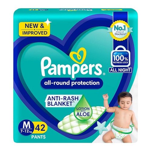 c013f69766cab8c7bf458cee39ef8499-500x500-1.jpg Pampers All Round Protection Pants – Medium 7-12kg, 42 Pcs | Made in India