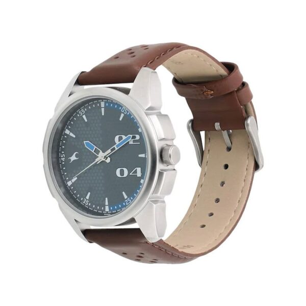 fastrack-nl3124sl06-loopholes-1.jpg Fastrack 3124SL06 Loopholes Grey Dial Leather Strap Watch for Men