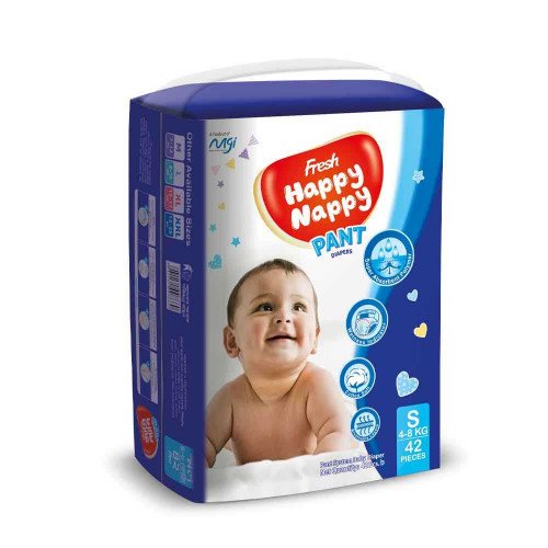 fresh-happy-nappy-pant-diaper-s-4-8-kg-42-pcs-500x500-1.jpg Fresh Happy Nappy Pants: Gentle Comfort for Your Little One (Small, 4-8kg, 42pcs)