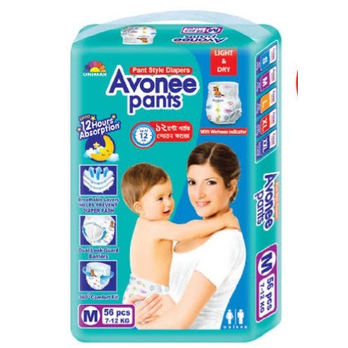 images-6-1-500x500-1.jpeg Avonee Jumbo Pack Medium Pant Diaper (7-12Kg) – 56 Pcs | Soft & Absorbent