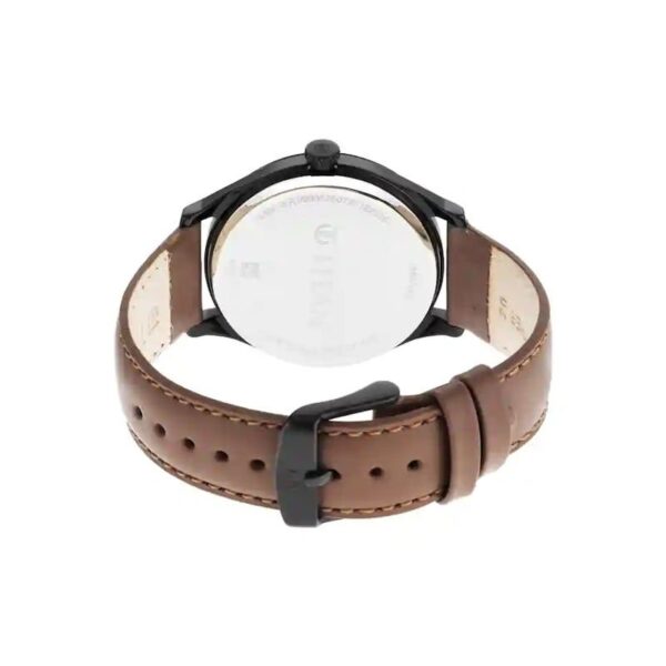 TITAN NP1865NL01 Workwear Black Dial Leather Strap Men's Watch