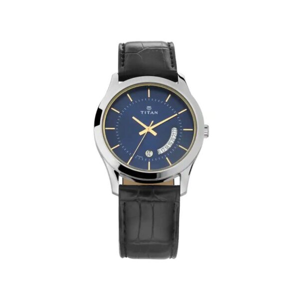 Titan NR1823SL01 Blue Dial Leather Strap Watch for Men